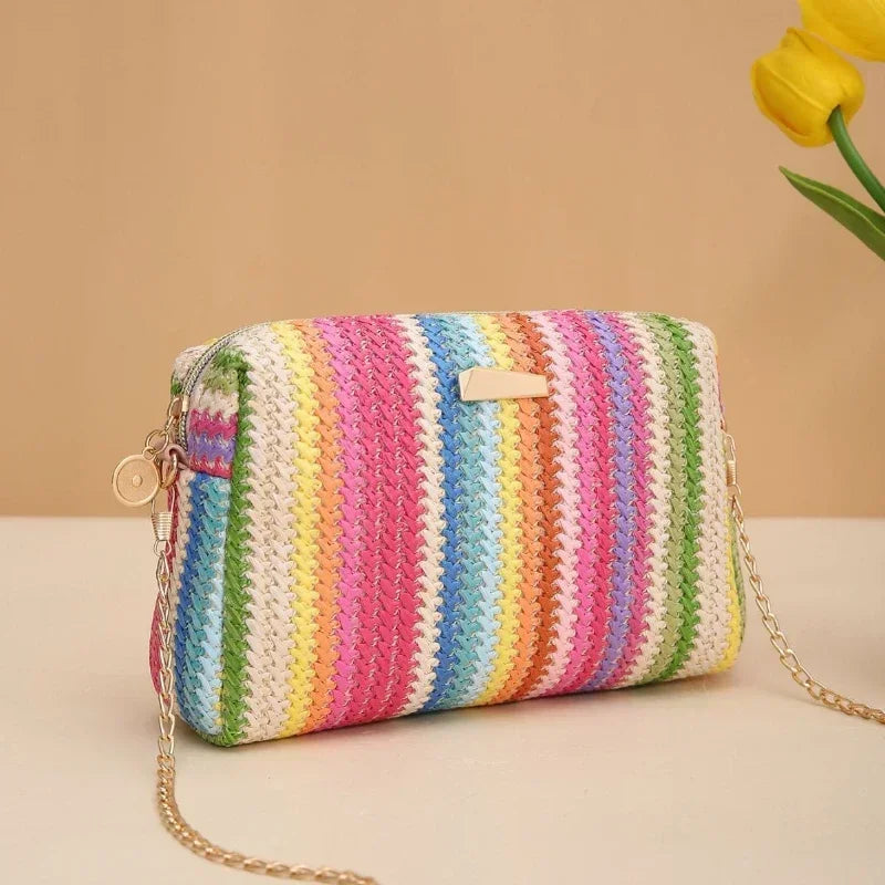 Rattan Knitting Straw Crossbody Bag