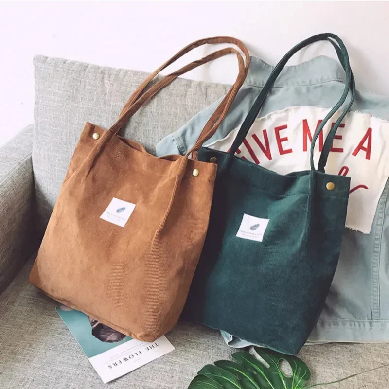 Corduroy Tote Bag for Women